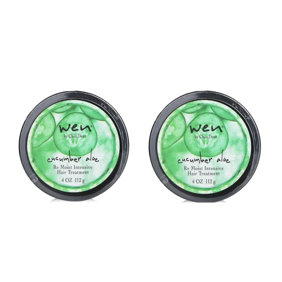2x Wen by Chaz Dean Cucumber Aloe Re-Moist Intensive Hair Treatment 112g/4oz – Deep Conditioning Hair Mask for Dry, Damaged, Colour-Treated Hair, Hydrating & Restorative