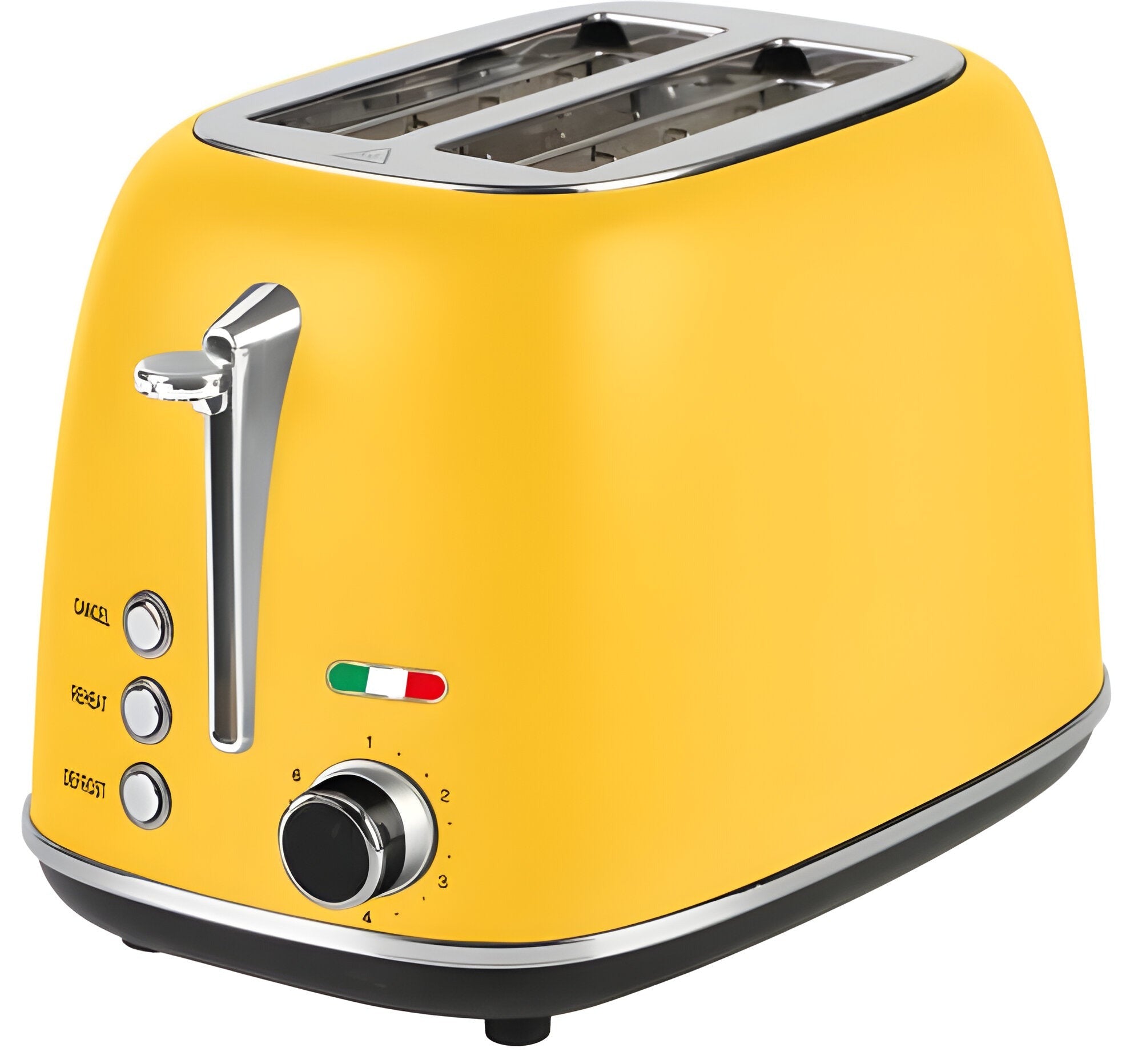 Vintage 2 Slice Toaster and 1.7L Glass Kettle Set - Yellow Modern Design - LED, Browning Control, Keep Warm - Chrome Trim - Stylish Kitchen Combo
