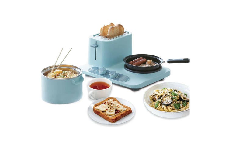 Vintage Electric 2 Slice Toaster Hot Plate Frying Pan Camping Breakfast Cooking - Baby Blue