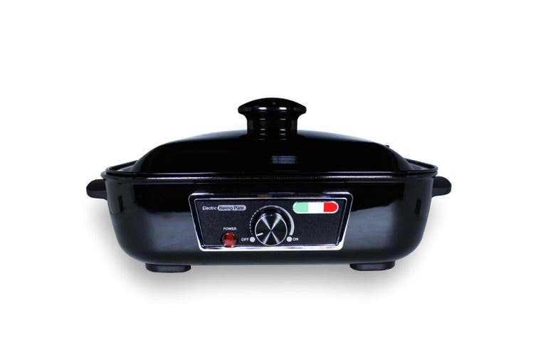 Vintage Multi-functional Cooking Pot Electric Hotpot BBQ Baking Plate Korean Hotpot - Black