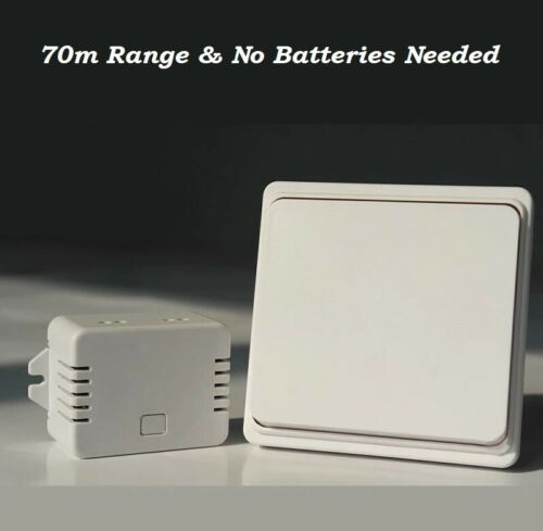 New Kinetic 70m Range Wireless Self Powered Switch Receiver No Battery No Wiring