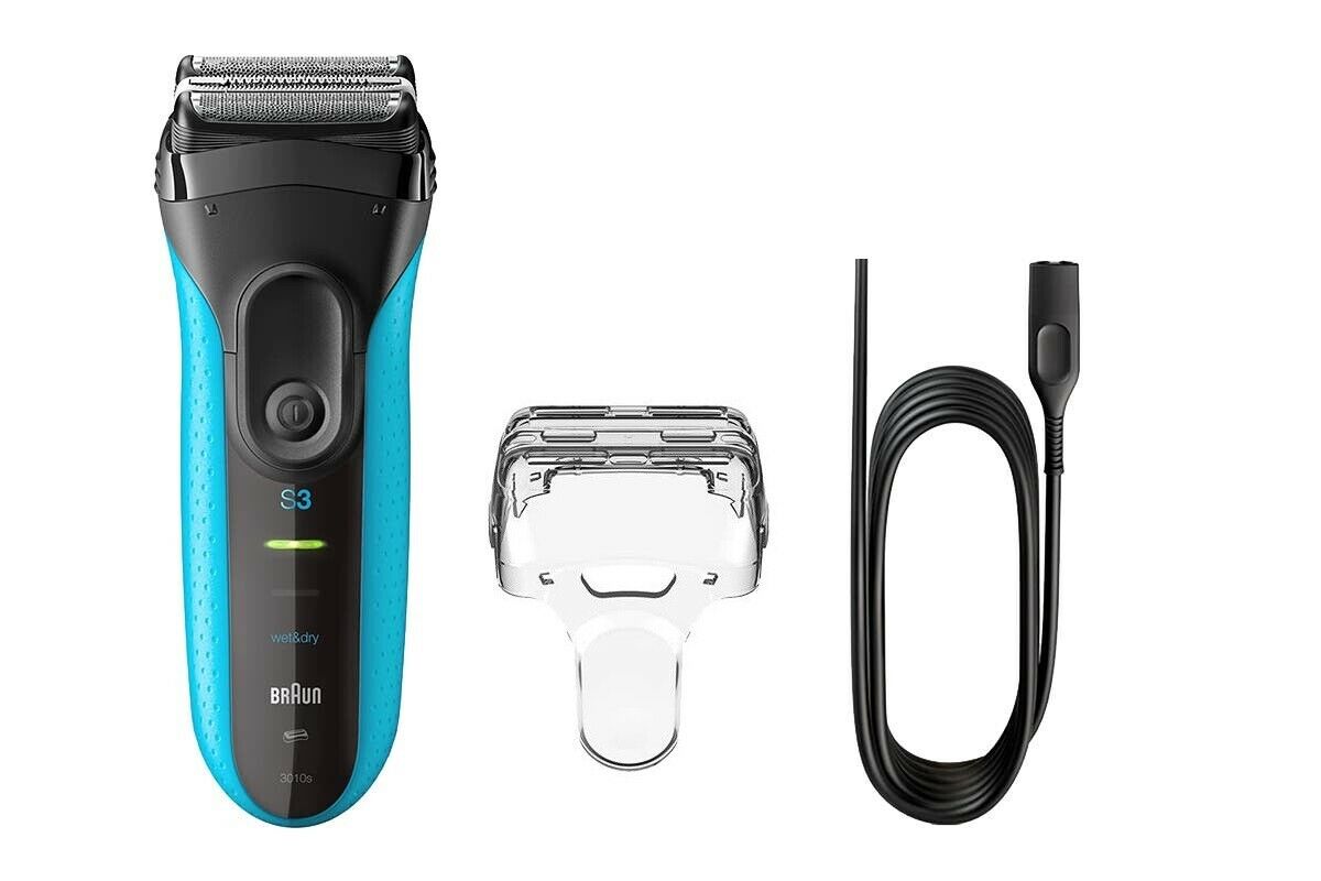 Braun Series 3 ProSkin 3040s Electric rechargeable and wireless shaver razor with precision trimmer black and blue - (EX DISPLAY)