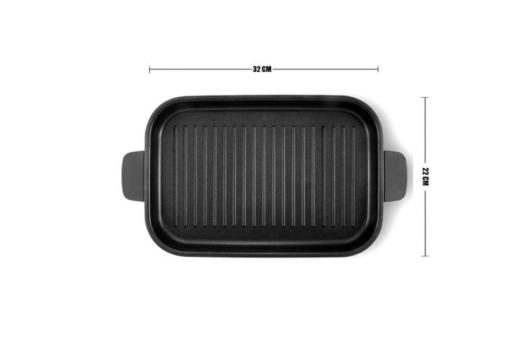Vintage Multi-functional Cooking Pot Electric Hotpot BBQ Baking Plate Korean Hotpot - Black