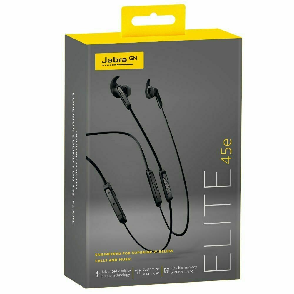 Jabra Elite 45e Wireless Earphones Titanium Black with Accessories