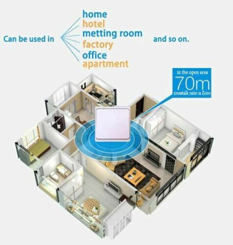 New Kinetic 70m Range Wireless Self Powered Switch Receiver No Battery No Wiring