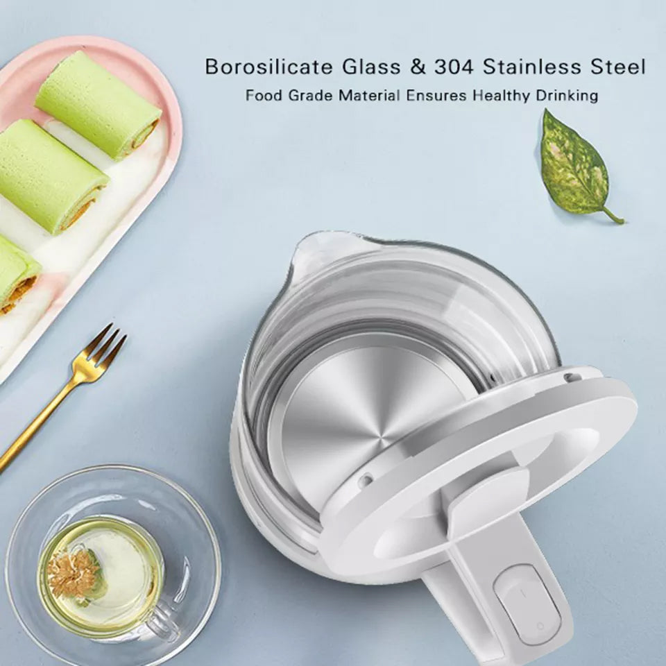 Vintage Electric 1.7L Glass Kettle and 2 Slice Toaster Combo Stainless Steel White
