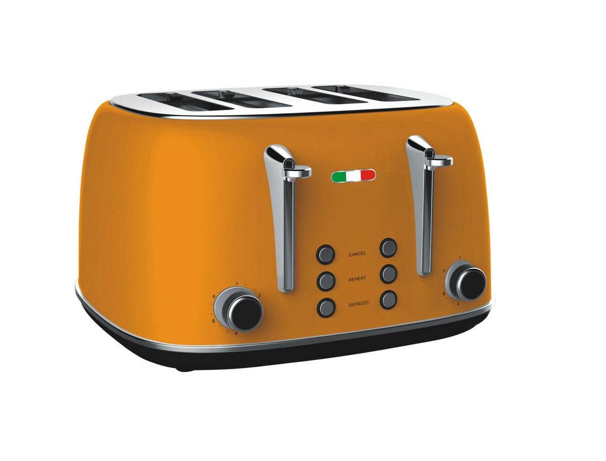 Vintage Electric 4 Slice Toaster Orange Stainless Steel 1650W